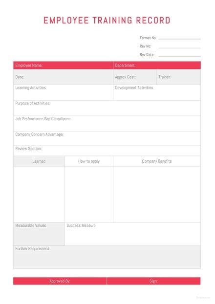 New Employee Record Sheet Template | Free Templates