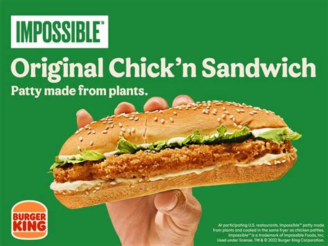 Burger King debuts Impossible Original Chick’n Sandwich