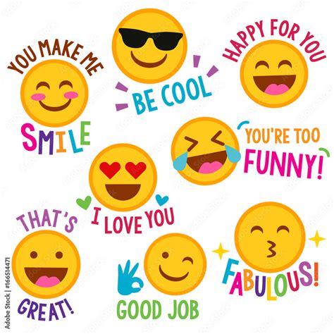 Encouraging Emojis Stock Vector | Adobe Stock