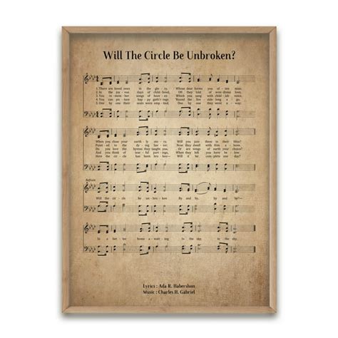 Will The Circle Be Unbroken - Unframed Hymn Wall Art Print - Walmart ...