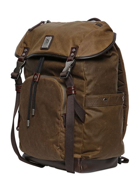 Diesel Cotton Canvas Backpack in Green for Men | Lyst