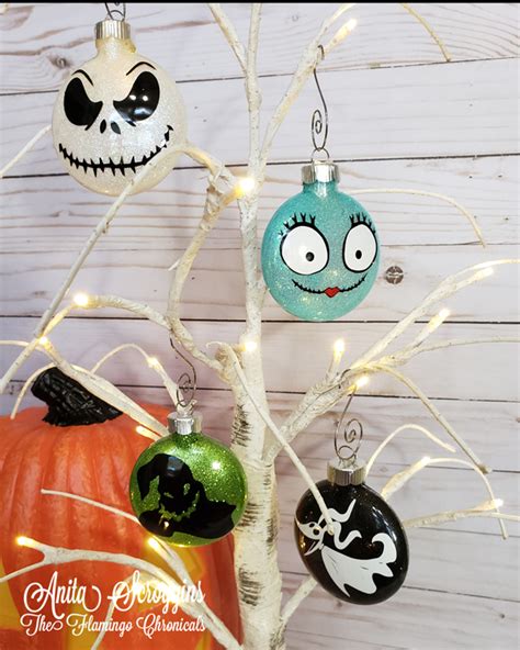 DIY Nightmare Before Christmas Glitter Ornaments | The Flamingo ...