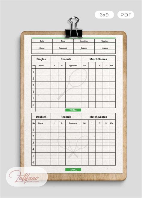 Printable Tennis Score Sheet - Free Printables coloring pages and cards