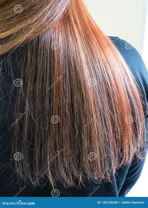 Gradient Color on the Hair. Multi-colored Hair Stock Photo - Image of clean, long: 143100208