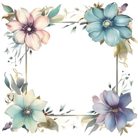 Whimsical Floral Border with Wildflowers and Butterflies. Perfect for Garden and Nature Designs ...