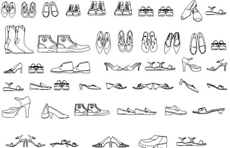 Shoes detail dwg file - Cadbull