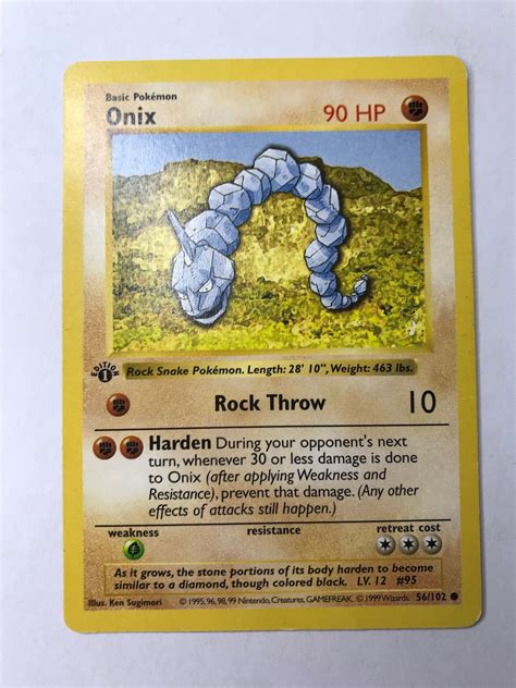 1st Edition Onix pokemon card | Etsy