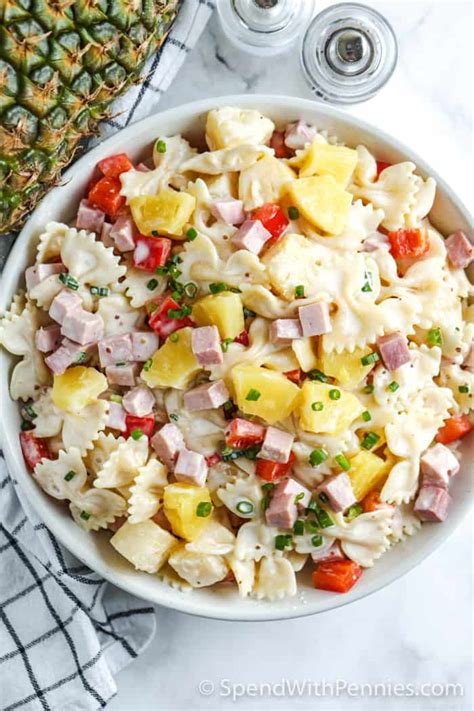 Ham & Pineapple Pasta Salad - Spend With Pennies