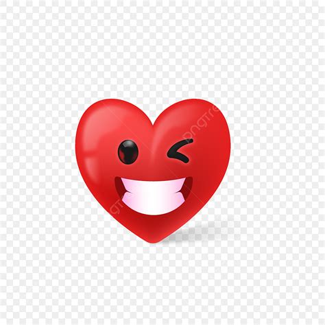 Heart Emoji 3d Vector, 3d Cool Emoji Heart Emoticon Design, Heart Icons ...