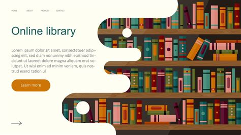 Online library app for reading, banner, website template. Electronic book store application on ...