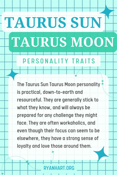 Taurus Sun Taurus Moon Personality Traits | Taurus moon, Taurus, Birth ...