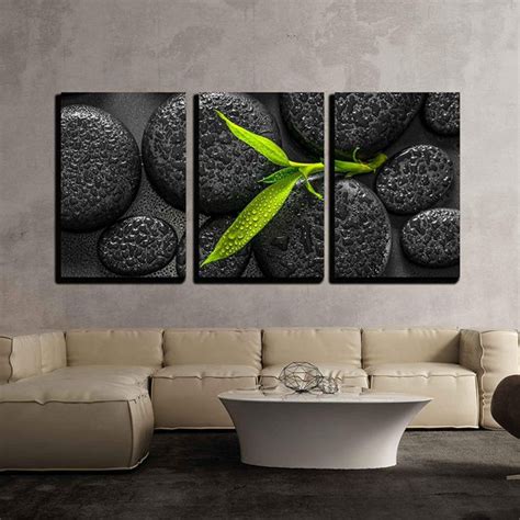 Wall26 Bamboo Branch on Zen Stone - Canvas Art Wall Decor - 16"x24"x3 Panels - Walmart.com ...