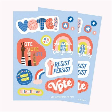 Vote Sticker Sheets | Vote sticker, Sticker sheets, Sticker shop