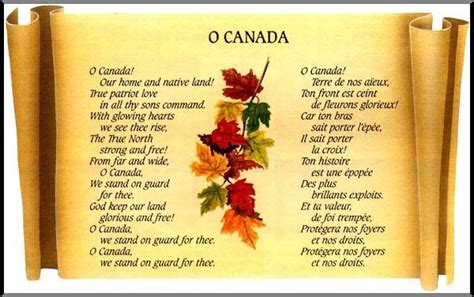 Official Lyrics of O Canada (in English and French) - Canada Fan Art ...