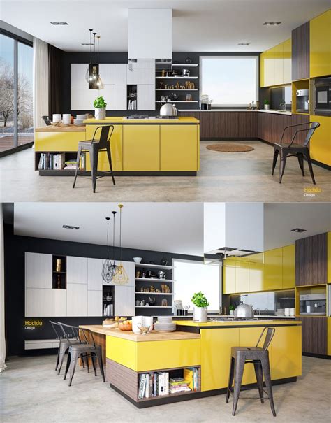 22 Yellow Accent Kitchens That Really Shine | Kitchen decor yellow walls, Blue kitchen decor ...