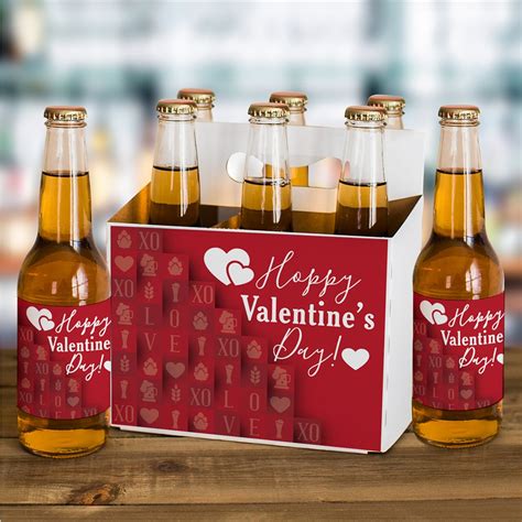 Hoppy Valentine's Day Beer Carrier And Labels Set | GiftsForYouNow