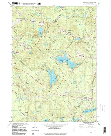 Classic USGS Barrington New Hampshire 7.5'x7.5' Topo Map – MyTopo Map Store