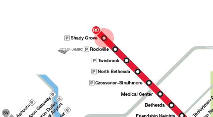 Shady Grove station map - Washington Metro