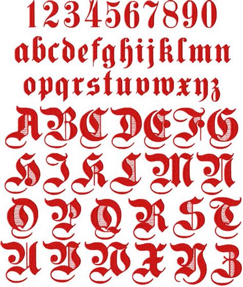 Gothic 2 Alphabet 26 Upper-case Letters, 10 Numerals and 26 Lower-case ...