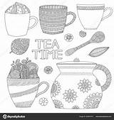 Tea Set Coloring Pages sketch template