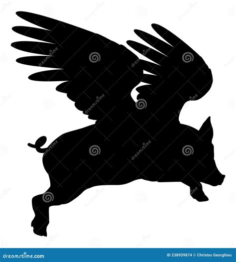 Silhouette Of Pigs Cartoon Vector | CartoonDealer.com #55017555