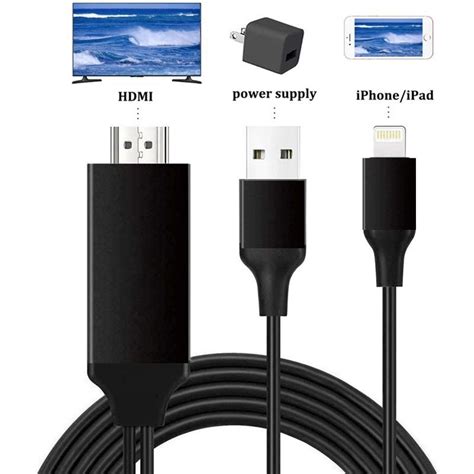 Lightning to HDMI Adapter Cable - Black (2m) | at Mighty Ape NZ