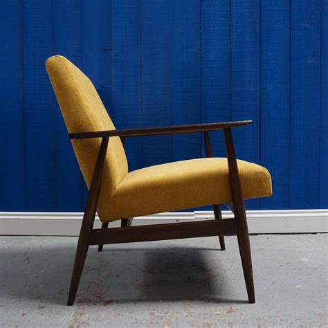 Yellow Mustard Mid Century Modern Armchair by H. Lis, 1970's | #111214