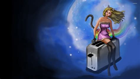 Woman nyan cat on a toaster wallpaper - Meme wallpapers - #20431