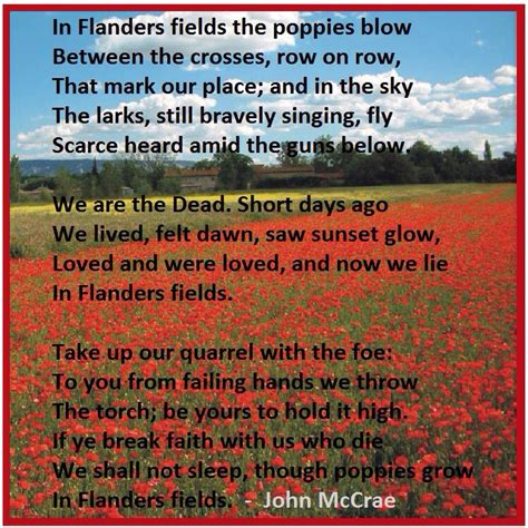 In Flanders Fields ~John McCrae