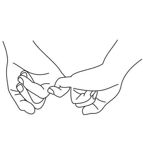 Two People Holding Hands Drawing