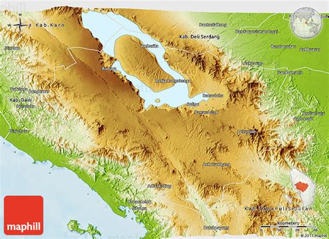 Physical 3D Map of Kab. Tapanuli Utara