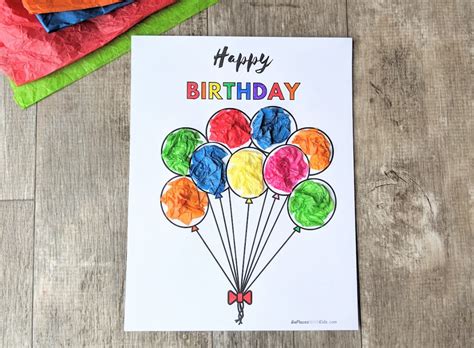 Simple Birthday Card for Kids to Make- free printable - Go Places With Kids