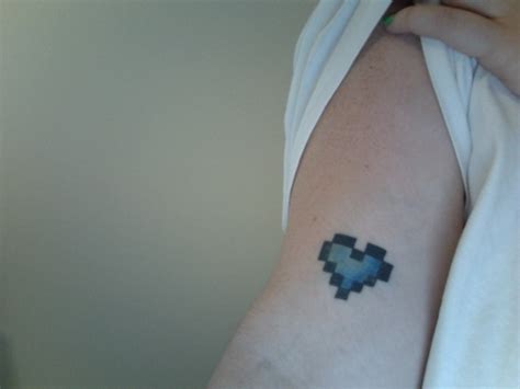 Zelda 8 Bit Heart Tattoo