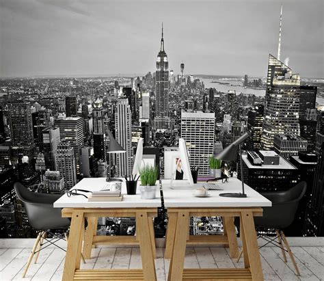 3D Black And White City 654 | AJ Wallpaper | 3d wall murals, Custom ...