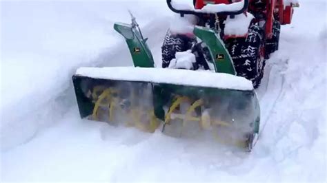 John Deere Custom 3 point hitch snowblower for Kubota compact tractor - YouTube