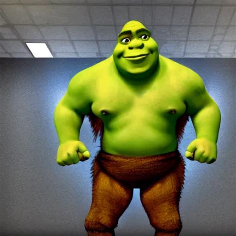 Shrek with six-pack abs working out at the gym | Stable Diffusion