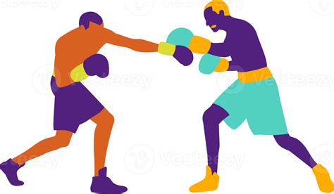 Muscular boxers fighting on boxing ring. 19908145 PNG