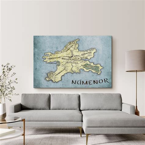 Númenor Map Print Númenor Map Poster Númenor Map Canvas - Etsy