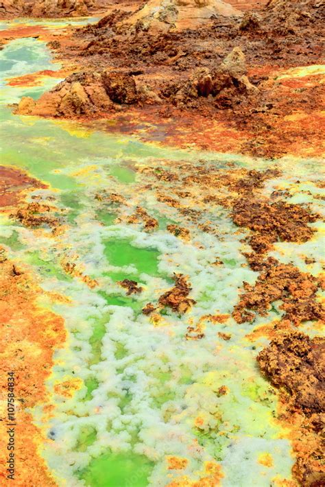 Dallol mountain rising 50-60 ms.over the salt flats. Danakil-Ethiopia. 0335 Stock Photo | Adobe ...