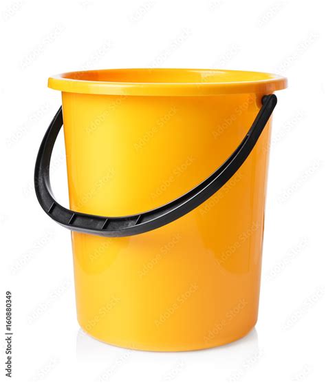 Yellow bucket isolated on white background Stock Photo | Adobe Stock