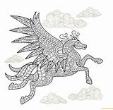 Pegasus Winged Horse Coloring Page  Free Printable Pages sketch template