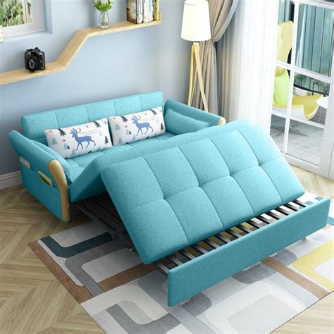 SB152 Two Seater Sofa Bed, Blue – Weilai Concept