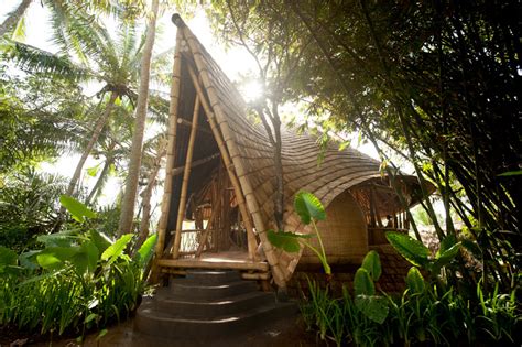 bamboo houses shape ibuku's green village community in indonesia