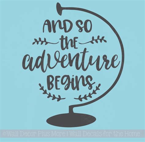 So the Adventure Begins Graduation Decal Quotes with Globe Art Vinyl Stickers