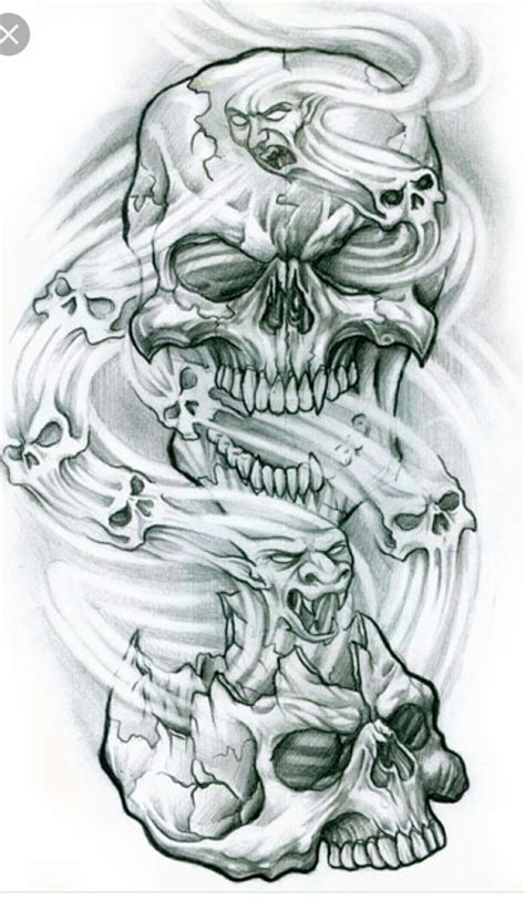 Evil Skull Tattoo, Skull Rose Tattoos, Skull Sleeve Tattoos, Skull ...