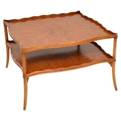 Mid-Century Coffee Table in Burr Walnut, Swedish Design 1940’s For Sale at 1stDibs
