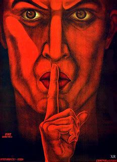 Quiet! Spanish (Republican) poster from the Spanish Civil … | Flickr