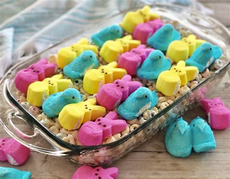 Easter "Peeps" Marshmallow Treats made with Peeps cereal!