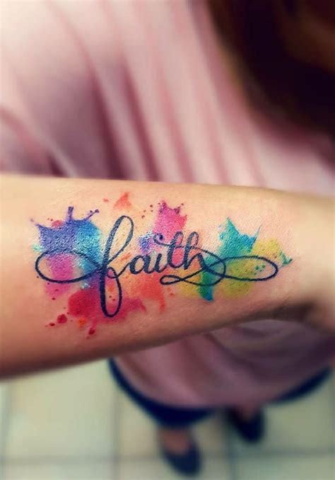 Faith calligraphy cross tattoo with watercolor background | tatto ...