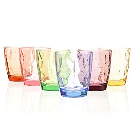 13 Ounce Colored Drinking Glasses Set Acrylic Glassware for Kids Plastic Tumblers Cups Picnic ...